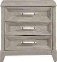 Liberty Furniture Belmar 3 Drawer Nightstand in Washed Taupe and Silver Champagne New In Box $599
