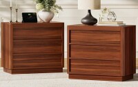 George Oliver 27.5" W 3-Drawer Nightstand with Hidden Charging Station and Hidden Handles Set of 2 New In Box $599