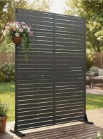 Mayeerty 6 ft. H x 4 ft. W Metal Privacy Screen in Black New in Box $299