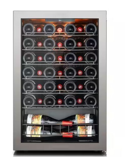 Ca'Lefort 21.7 in. W 46-Bottle Freestanding Wine Cooler Mini Fridge Cellar Cooling Unit in Stainless Steel Wave Racks New in Box $699