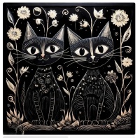 Lark Manor Cats in the Night 54" x 54" New in Box $799