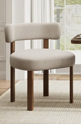 Hokku Designs Upholstered Solid Wood Dining Chair Side Chair in Camel New in Box $399
