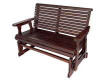 Innovaze 2-Person Solid Fir Wood Outdoor Glider with High Roll Back and Deep Contoured Seat, Heavy Duty 800 lbs., Dark Brown New in Box $499