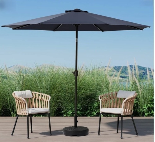 The Twillery co Pierpoint 108'' Market Umbrella in Navy Blue New in Box $299