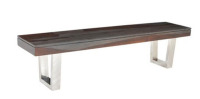 Coast to Coast Imports 93451 Stainless Steel Base Grayson Cosmopolitan Wood Dining Bench; Gray & Red - 70 x 16 x 18 in. New In Box $399