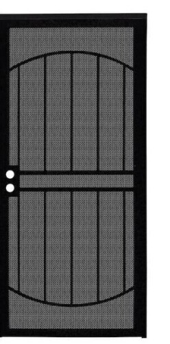Unique Home Designs 36 in. x 80 in. Arcada Black Surface Mount Outswing Steel Security Door with Expanded Metal Screen Similar to Picture New $799