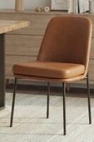 George Oliver Faux Leather Fabric Upholstered Parsons Side Chair Dining Chair, Brown, New in Box $499