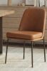 George Oliver Faux Leather Fabric Upholstered Parsons Side Chair Dining Chair, Brown, New in Box $499