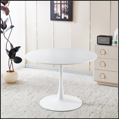 Ivy Bronx 42.1 Inch Mid-century Modern Tulip Table with Round MDF Top, Perfect for Dining and Leisure, Seats 4-6 People $599