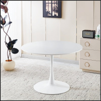 Ivy Bronx 42.1 Inch Mid-century Modern Tulip Table with Round MDF Top, Perfect for Dining and Leisure, Seats 4-6 People $599