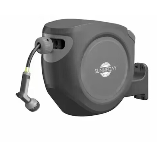 Sunneday 100 ft. Retractable Hose Reel 5/8 Retractable Hose Reel Easy to Assemble Water Hose Reel with Flexible Swivel Mount $299