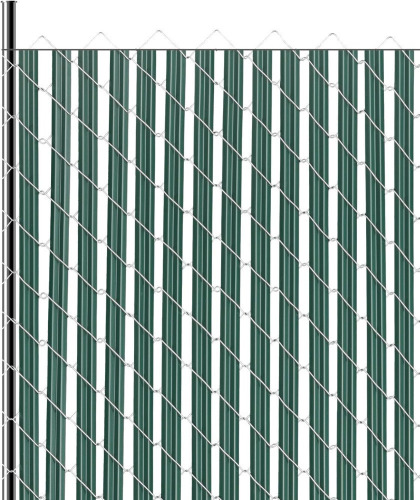 VEVOR 82 Single Slats Bottom Locking Privacy Slats, Single-Wall Vertical Bottom-Locking Slats for Chain-Link Fence, High-Density HDPE Chain Link Slats Ideally Fit 4' High Fence for Garden, Farm, Sports Field (Green) New In Box $199