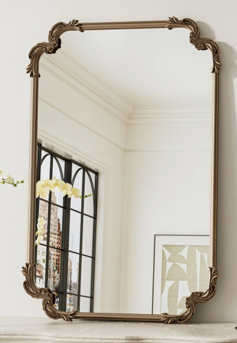 Charlton Home&reg; Genan Accent Mirror Scalloped Rectangle Wall Mirror, 24" x 36" New In Box $299