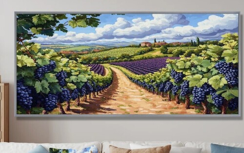 Winston Porter Vineyard In California Summer I - Vineyard Wall Art, 24" x 60" New In Box $299
