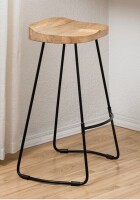 Millwood Pines Geonna Saddle Style Solid Wood Bar & Counter Stool with Footrest New In Box $299