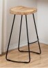 Millwood Pines Geonna Saddle Style Solid Wood Bar & Counter Stool with Footrest New In Box $299