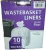 Kirkland Signature 10 Gallon Clear Wastebasket Liner, 500 Count New In Box - 2