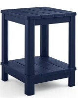 Keter Deluxe 20 in. Resin Midnight Square Patio Side Table With Storage New In Box $199