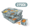 Cook With Color 2-Pack 8-Compartment Snackle Box, Charcuterie and Snack Container, Divided Serving Tray with Lids and Handle, Dishwasher Safe, Blue / iDesigns 4 Piece Kitchen Bin Set for Refrigerator / Assorted New In Box