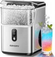 EUHOMY Nugget Ice Maker Countertop, Ready in 7 Mins, 35Lbs/24H Pebble Ice Maker Machine, Self-Cleaning Countertop Sonic Ice Makers with Ice Scoop&Basket, Pellet Ice Maker for Home, Stainless Steel $299