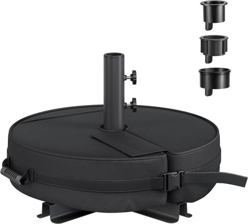 SONGMICS Patio Umbrella Base, Round Umbrella Stand, Sand Filled Weighted Bag 66 lb, for 5-10 ft Parasols, Heavy-Duty, For Poles of Different Diameters, Oudoor Beach Lawn, Black New In Box $99