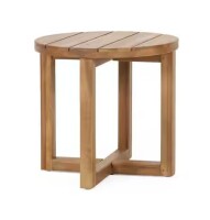 Noble House Province Teak Circular Wood Outdoor Patio Side Table New Open Box $199
