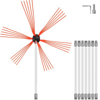 VEVOR Chimney Sweep Kit 26FT, Chimney Brush 315 Inch Chimney Brush Rod Kit 8 Rods with Nylon Flexible Rods New In Box $99