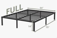 Alwyn Home Turberville 14'' Black Metal Platform Bed Frame With 11-leg-support, No Box Spring Needed, Full Size New In Box $299
