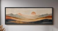 IDEA4WALL Sun Mountain Landscape "Serene Mountain Landscape With Warm Modern Art Calm Warm Extra Large Artwork Pictures", 20" x 60" New In Box $299