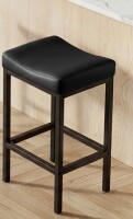17 Stories Counter Height Bar Stool, 30 Inch Bar Stool for Kitchen Counter, Faux Leather Bar Stool, Black $299