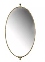 Storied Home 14 in. x 27 in. Farmhouse Oval Framed Metal Pivoting Decorative Mirror New In Box $299