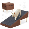 George Oliver 16.9 in Dog Ramp For Small Dogs And Cats, Foldable 2-In-1 Wooden Pet Steps For Puppy, Wooden Pet Ramp With Non-Slip Surface, Portable Step Stool Design New In Box $299