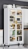 Latitude Run&reg; Rolling Kitchen Pantry Storage Cabinet, 6 Tier with Solid Doors in White Similar to Picture New Shelf Pull $599