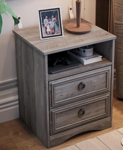 Winston Porter Kashiff 2 - Drawer Nightstand in Grey wash New in Box $299