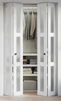 Smartstandard 3-Lite 78" Frosted Glass Double Bi-Fold Doors for 80" Door Opening Height with Installation Hardware Kit 32" x 78" New in box $599