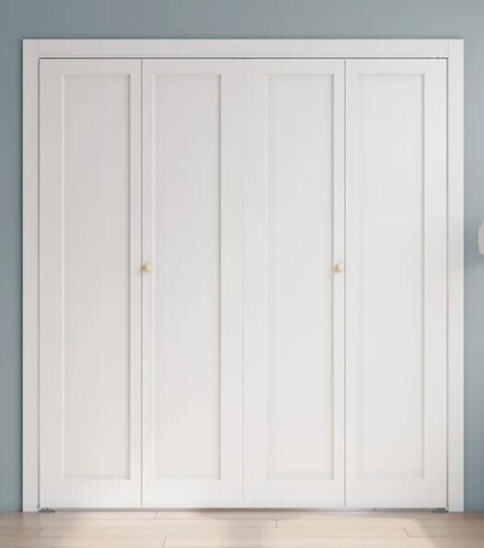 Smartstandard Paneled Manufactured Wood 1-Panel White Primed Bi-fold Door With Hardware Kit 32 x 80" New in Box $399