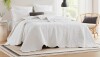 Madison Park Tuscany White Reversible Scalloped Edge 3-Piece King Quilt Set New $299