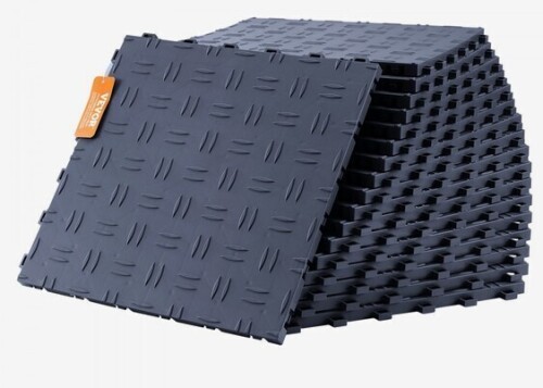 VEVOR Garage Tiles Interlocking, 12 x 12 x 0.53 inch 50 Pack Garage Floor Covering Tiles, Non-Slip Double-Sided Texture Garage Flooring Tiles, for Garages, Basements, Repair Shops, Graphite Gray New In Box $199