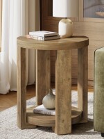 Millwood Pines Round Side Table, 2-Tier End Table For Living Room New In Box $299
