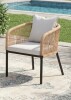 Corrigan Studio&reg; Modern PE Rattan Patio Dining Arm Chair with Cushions New In Box $399