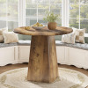 Tribesigns 31.5-Inch Round Dining Room Table for 2-4, Farmhouse Small Kitchen Dinner Table with Square Base for Dining Room Living Room, Rustic Brown Similar to Picture $299