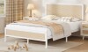Bay Isle Home&trade; Full Size Metal Bed Frame with Rattan Headboard New In Box $299