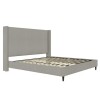 DHP Eveline Upholstered Platform Bed Frame with High Wingback Headboard, King, Textured Gray Canvas, (2 Boxes), New in Box $699
