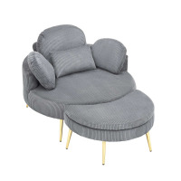 Everly Quinn Recommended Seating For Lunch Breaks and Relaxation, Gray Corduroy, New in Box $799