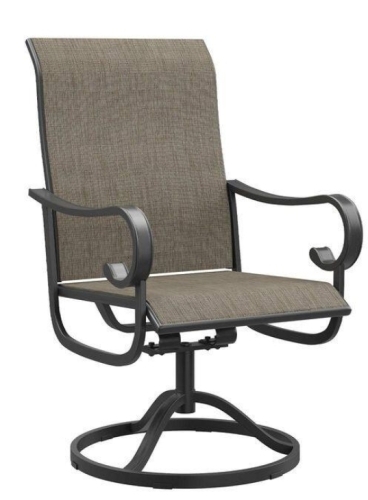 Erovio Outdoor Patio Swivel Dining Chair with Rust-Resistant Metal Frame and Brown Breathable Textilene Fabric, New in Box $399