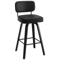 Corrigan Studio Cicero Swivel Upholstered Counter & Bar Height Stool, Black, New in Box $399