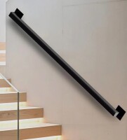 Rubyurphy Black Wall Mount Adjustable Metal Stair Handrail, Non-Slip Safety Rail for Elderly Kids Indoor Outdoor Home Loft Corridor, 5.5" H x 46" W New In Box $199