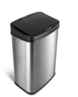 NINESTARS 13 Gal. Stainless Steel Touchless Metal Household Trash Can New Shelf Pull $99