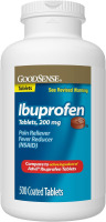 GoodSense Ibuprofen 200 mg (NSAID), 500 Coated Tablets Fever Reducer and Pain Reliever for Body Aches, Headache, and Arthritis Pain, Menstrual Cramps, Gluten Free New Best by 1/2028