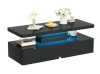 Easoger Modern Stylish Coffee Table with 16 Colors LED Lights, Double-Layer Design , Black High Gloss Acrylic Similar to Picture $199